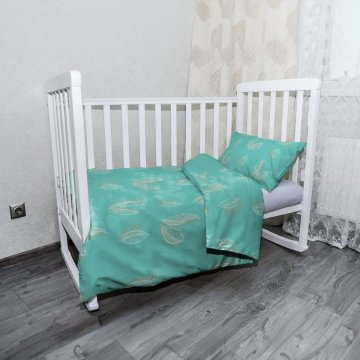 Mikroplyšové dětské povlečení do postýlky Peříčka