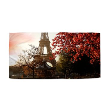 Ručník Eiffelova věž a červený strom