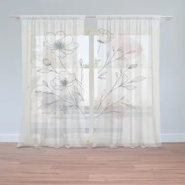 Záclony Květinová linie: 2ks 150x250cm