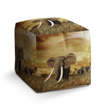 Taburet Cube Slon Africký: 40x40x40 cm