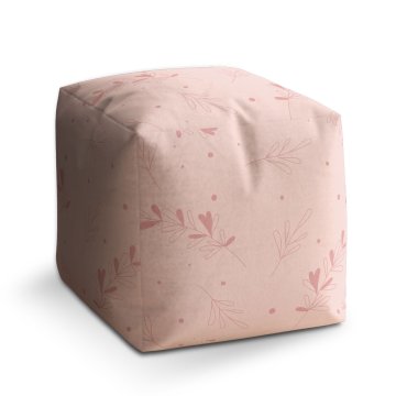 Taburet Cube Růžové lístky: 40x40x40 cm