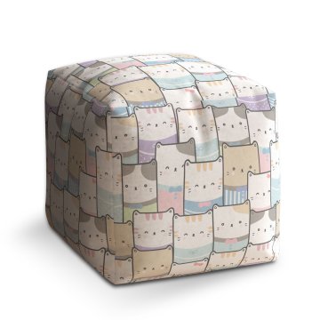 Taburet Cube Barevná koťátka: 40x40x40 cm