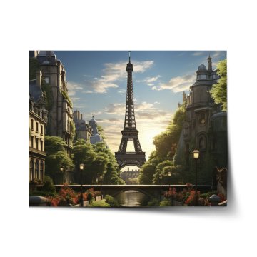 Plakát Paříž Eifellova věž Art