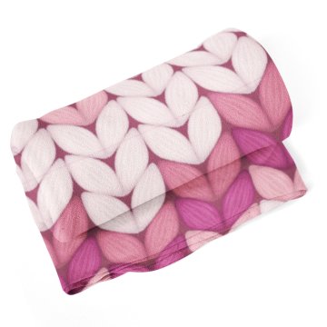 Deka Tříbarevné růžové pletení