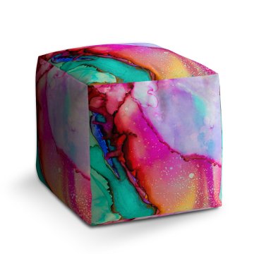 Taburet Cube Barvičky: 40x40x40 cm