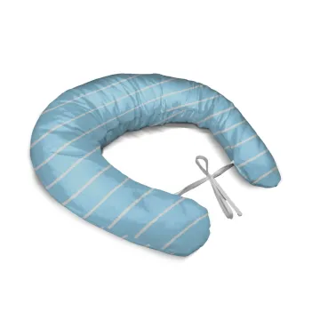 Těhotenský polštář Bílé linky na modré