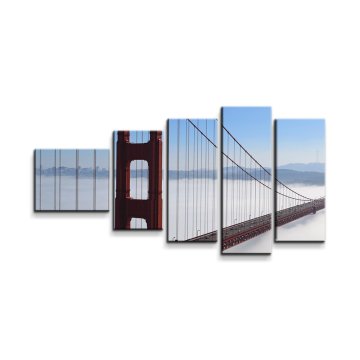 Obraz - 5-dílný Golden Gate v mlze