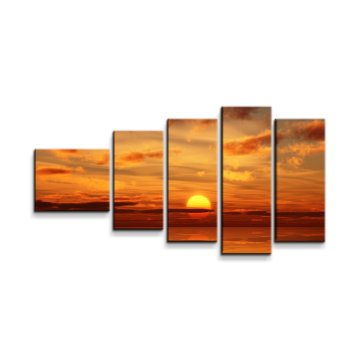 Obraz - 5-dílný Oranžové slunce
