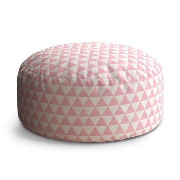 Taburet Circle Růžové a bílé trojúhelníky: 40x50 cm