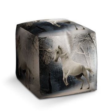 Taburet Cube Bílý kůň: 40x40x40 cm