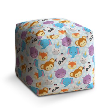 Taburet Cube Zoo pro děti: 40x40x40 cm