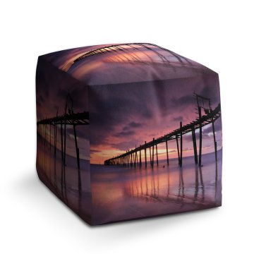 Taburet Cube Oceán: 40x40x40 cm