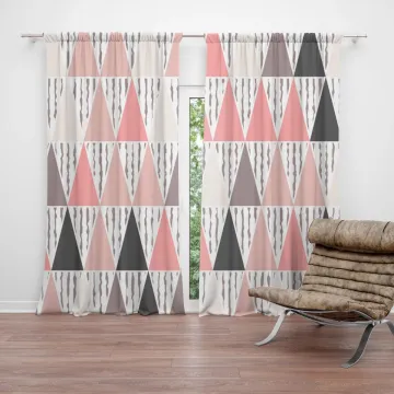 Závěs Tříbarevné jehlany: 2ks 140x250cm