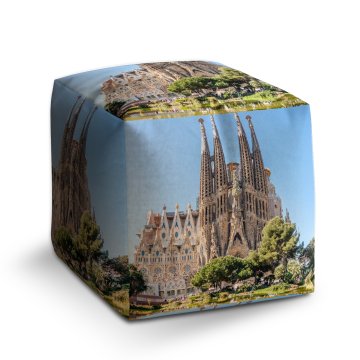Taburet Cube Barcelona Sagrada Familia: 40x40x40 cm