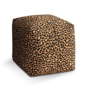 Taburet Cube Gepardí vzor: 40x40x40 cm