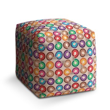 Taburet Cube Barevné spirály: 40x40x40 cm