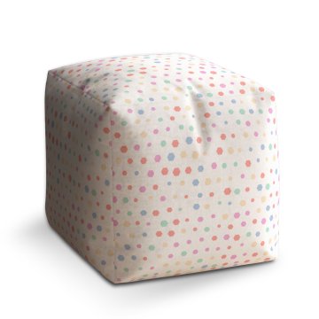 Taburet Cube Různě barevné puntíky: 40x40x40 cm