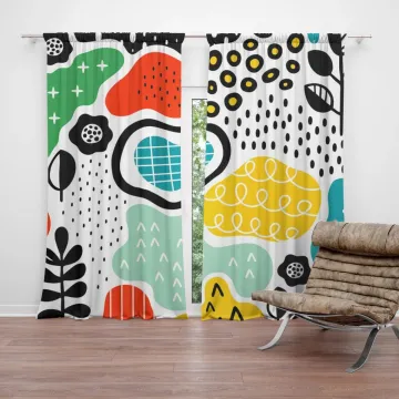 Závěs Dětské malování: 2ks 140x250cm