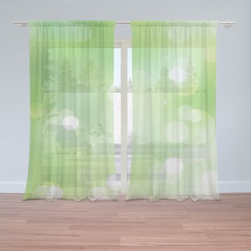 Záclony Zelená abstrakce 2: 2ks 150x250cm
