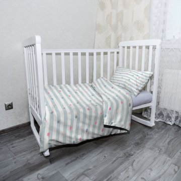 Mikroplyšové dětské povlečení do postýlky Tečky a pruhy