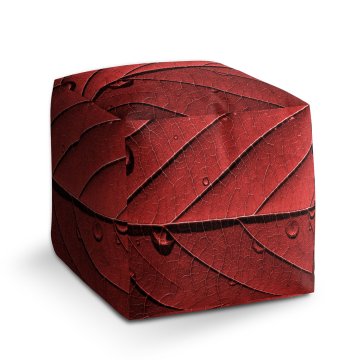 Taburet Cube Červený list: 40x40x40 cm