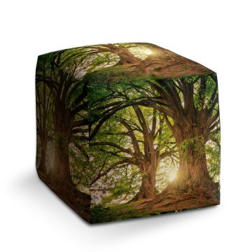 Taburet Cube Stromy: 40x40x40 cm