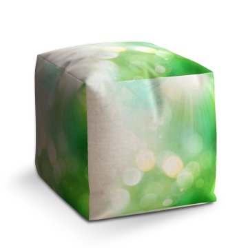 Taburet Cube Zelená abstrakce: 40x40x40 cm