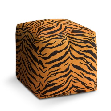 Taburet Cube Tygří vzor: 40x40x40 cm