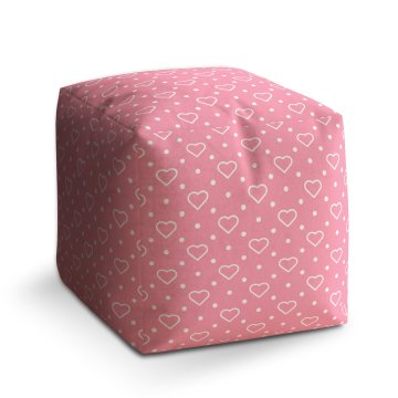Taburet Cube Srdce a tečky: 40x40x40 cm