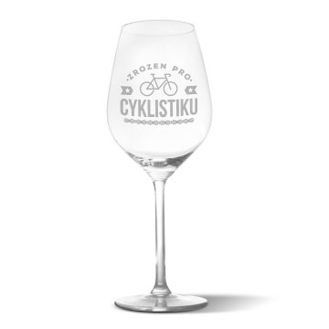 Sklenička na víno Zrozen pro cyklistiku: 49 cl