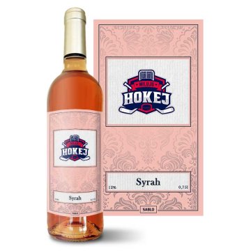 Růžové víno Miluju hokej: 0,75 l 