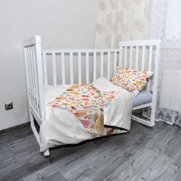Dětské povlečení do postýlky Podzimní srdce