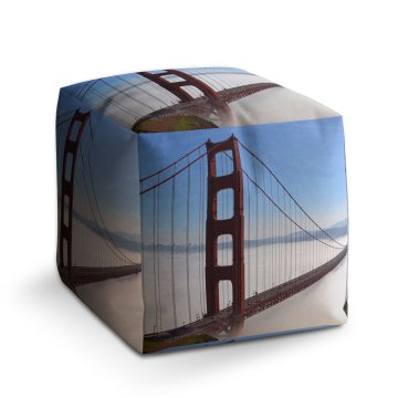 Taburet Cube Golden Gate v mlze: 40x40x40 cm