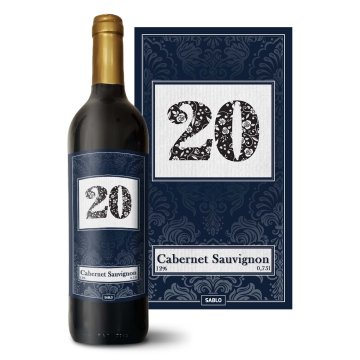 Červené víno k 20. narozeninám: 0,75 l 