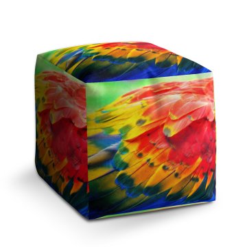 Taburet Cube Barevné peří 2: 40x40x40 cm