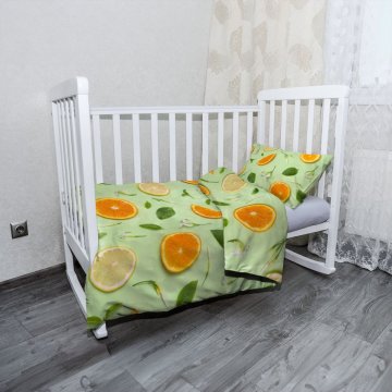 Mikroply&scaron;ov&eacute; dětsk&eacute; povlečen&iacute; do post&yacute;lky Citrus a květ