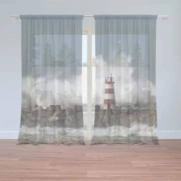 Záclony Maják ve vlnách: 2ks 150x250cm