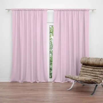 Závěs Bledě růžová: 2ks 140x250cm