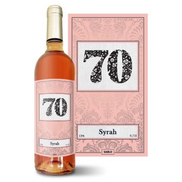 Růžové víno k 70. narozeninám: 0,75 l 