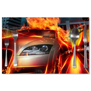 Prostírání Auto v plamenech: 40x30cm