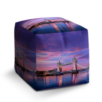 Taburet Cube Londýn Tower Bridge: 40x40x40 cm
