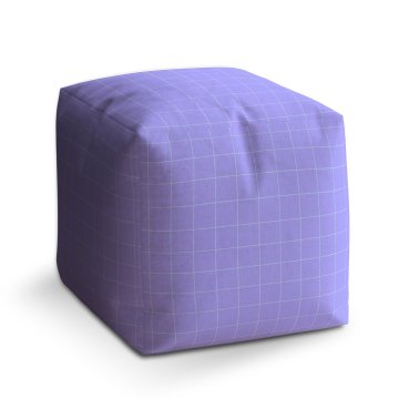 Taburet Cube Čtvercový vzor fialové: 40x40x40 cm