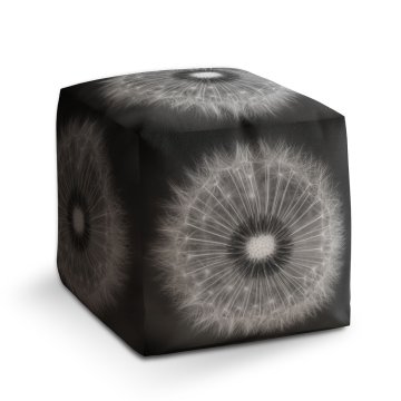 Taburet Cube Černobílá pampeliška: 40x40x40 cm