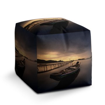 Taburet Cube Loďka na jezeře 2: 40x40x40 cm