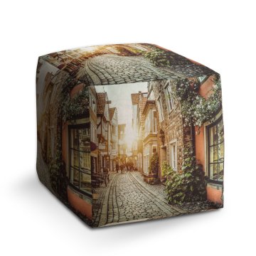 Taburet Cube Městská ulička: 40x40x40 cm