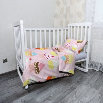 Mikroplyšové dětské povlečení do postýlky Muffiny