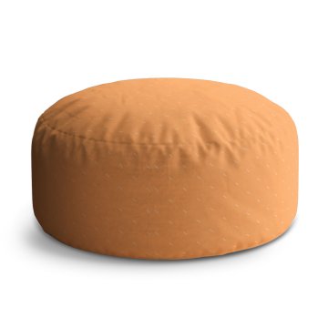 Taburet Circle Bílé čárky na oranžové: 40x50 cm