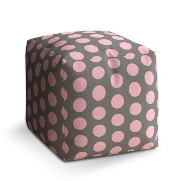 Taburet Cube Velké růžové puntíky: 40x40x40 cm