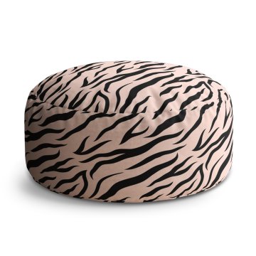 Taburet Circle Růžový vzor zebry: 40x50 cm