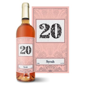 Růžové víno k 20. narozeninám: 0,75 l 
